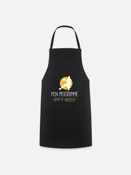 Handball handballeur tshirt drôle cadeau - Tablier de cuisine - noir