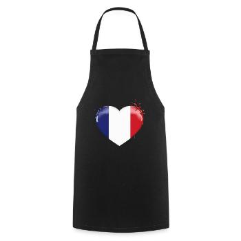 DRAPEAU DE LA FRANCE DRAPEAU COEUR FRANCE - Tablier de cuisine - noir - Devant - AI Model Male 185 dark (185cm)