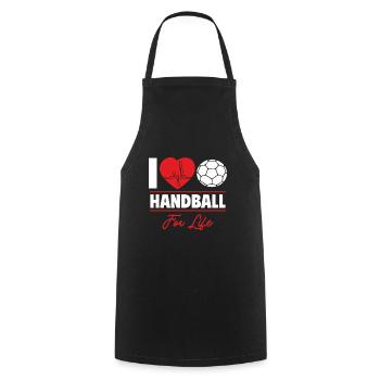 Le handball c’est ma vie, idée cadeau - Tablier de cuisine - noir - Devant - AI Model Male 185 dark (185cm)
