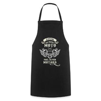J'ai Mon Motard Cadeau Femme Moto - Tablier de cuisine - noir - Devant - AI Model Male 185 dark (185cm)