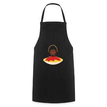 The happy meatball - Cooking Apron - black - Front - AI Model Male 185 dark (185cm)