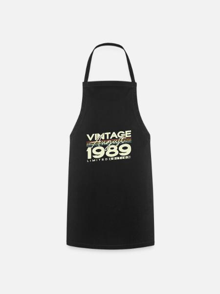 Vintage August 1989 Jahrgang Retro Geburtstag - Kochschürze - Schwarz