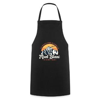 Mont Blanc Montagne m appelle Alpinisme Randonnée - Tablier de cuisine - noir - Devant - AI Model Male 185 dark (185cm)