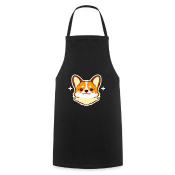 Corgi Kawaii chien amoureux chiot - Tablier de cuisine - noir - Devant - AI Model Male 185 dark (185cm)