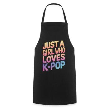 K-Pop Music Korean Pop - Cooking Apron - black - Front - AI Model Male 185 dark (185cm)
