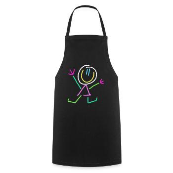 chiffre de bâton - Tablier de cuisine - noir - Devant - AI Model Male 185 dark (185cm)