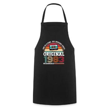 Original Juin 1983 39e anniversaire Cadeau Hommes - Tablier de cuisine - noir - Devant - AI Model Male 185 dark (185cm)