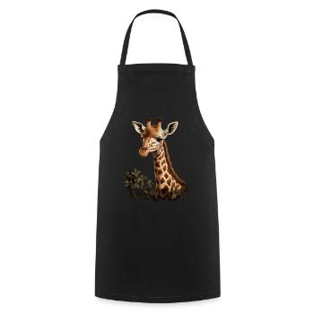 Girafe Afrique - Tablier de cuisine - noir - Devant - AI Model Male 185 dark (185cm)