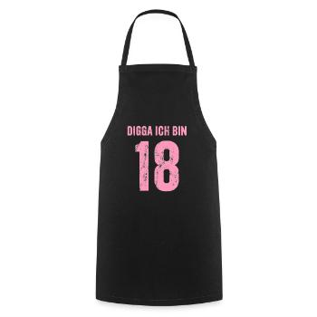Digga Ich bin 18 - Geschenk zum 18. Geburtstag - Kochschürze - Schwarz - Vorne - AI Model Male 185 dark (185cm)