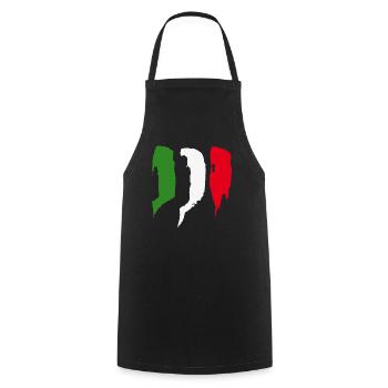 Italy Flag - Brush Strokes - Cooking Apron - black - Front - AI Model Male 185 dark (185cm)