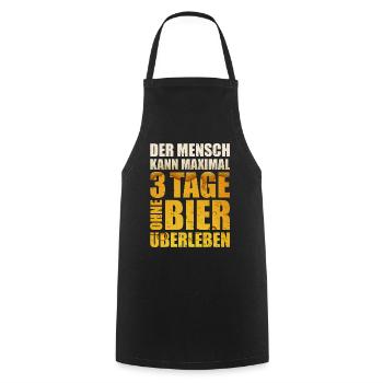 BIER SAUFEN MALLORCA IBIZA BIERGARTEN BIERSHIRT - Kochschürze - Schwarz - Vorne - AI Model Male 185 dark (185cm)
