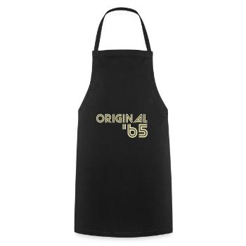 65 years old - Cooking Apron - black - Front - AI Model Male 185 dark (185cm)