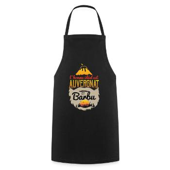 L'homme idéal est auvergnat barbu humour auvergne - Tablier de cuisine - noir - Devant - AI Model Male 185 dark (185cm)