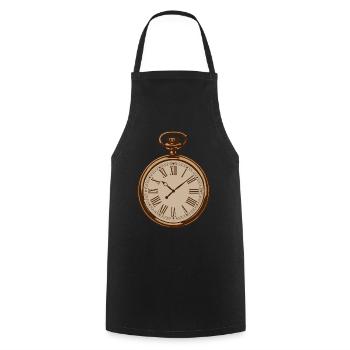 Vintage Antique Watch - Cooking Apron - black - Front - AI Model Male 185 dark (185cm)