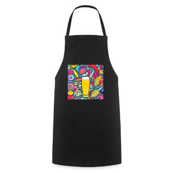 beer - Cooking Apron - black - Front - AI Model Male 185 dark (185cm)