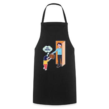 Fête des pères Hey Daddy Design - Tablier de cuisine - noir - Devant - AI Model Male 185 dark (185cm)