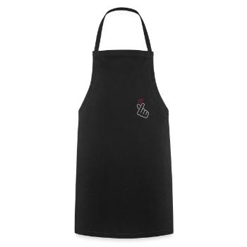 Love - hand signals with heart - Cooking Apron - black - Front - AI Model Male 185 dark (185cm)