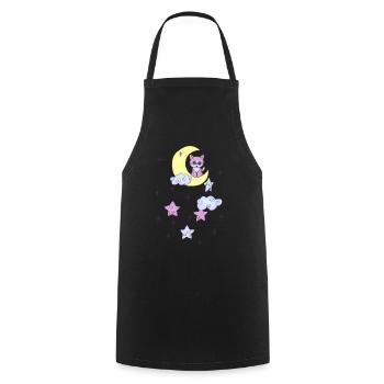 Fuchs im Mond - Kochschürze - Schwarz - Vorne - AI Model Male 185 dark (185cm)