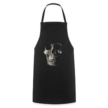 Skull - Cooking Apron - black - Front - AI Model Male 185 dark (185cm)