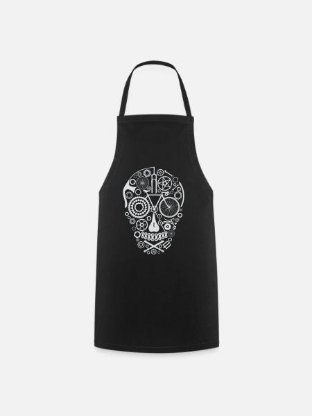 Bicycle Skull light grey - Kochschürze - Schwarz