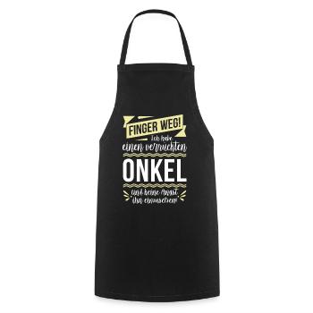 Finger weg! Ich habe einen verrückten Onkel... - Kochschürze - Schwarz - Vorne - AI Model Male 185 dark (185cm)