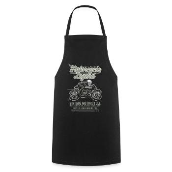Cadeau de moto de crâne de légende de moto - Tablier de cuisine - noir - Devant - AI Model Male 185 dark (185cm)