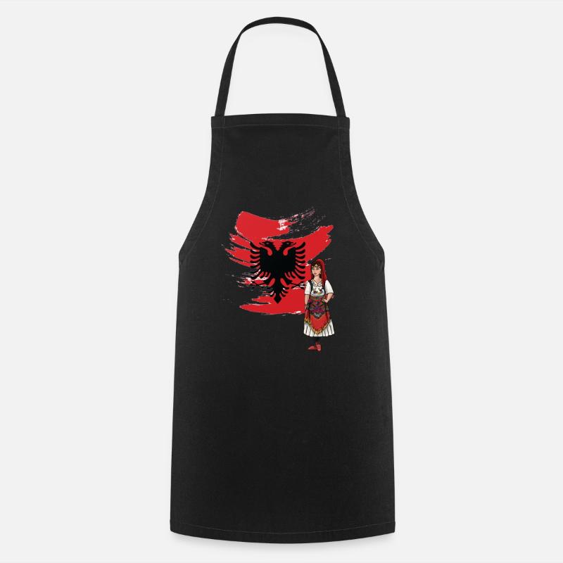 Drapeau albanais « Nuse albanaise » - Tablier de cuisine - noir