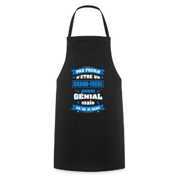 GRAND-FRÈRE GÉNIAL - Tablier de cuisine - noir - Devant - AI Model Male 185 dark (185cm)