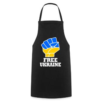 Free ukraine - Cooking Apron - black - Front - AI Model Male 185 dark (185cm)