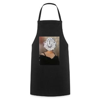 PAPER HEAD, 2020 by massimiliano sbrescia - Cooking Apron - black - Front - AI Model Male 185 dark (185cm)