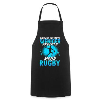 Weniger Arbeiten Mehr Rugby Rugbyspieler - Kochschürze - Schwarz - Vorne - AI Model Male 185 dark (185cm)