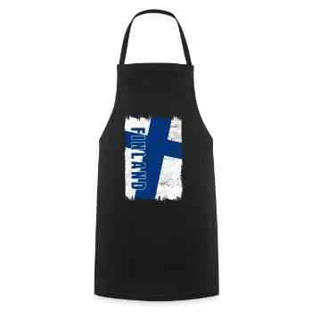 Finland flag - Cooking Apron - black - Front - AI Model Male 185 dark (185cm)