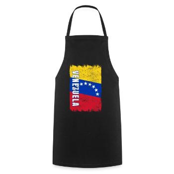 Venezuela vintage flag - Cooking Apron - black - Front - AI Model Male 185 dark (185cm)