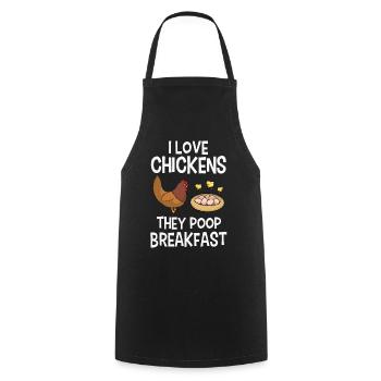 Chicken Chickens - Cooking Apron - black - Front - AI Model Male 185 dark (185cm)
