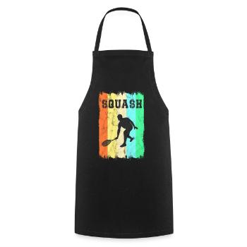 Design de squash sportif - Tablier de cuisine - noir - Devant - AI Model Male 185 dark (185cm)
