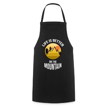 Hike Hiking Hikers Statement via ferrata - Cooking Apron - black - Front - AI Model Male 185 dark (185cm)