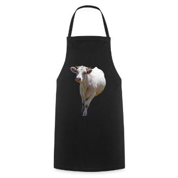 T-shirt de vache personnalisé cadeau pour les agriculteurs - Tablier de cuisine - noir - Devant - AI Model Male 185 dark (185cm)