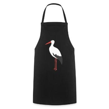 Cigogne blanche - Tablier de cuisine - noir - Devant - AI Model Male 185 dark (185cm)