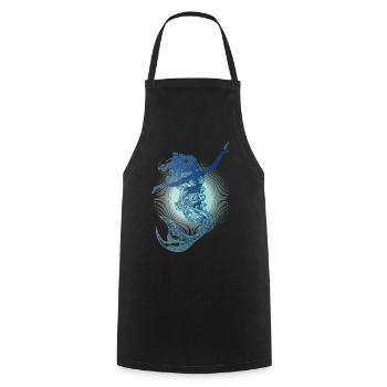 Belle sirène aux couleurs froides - Tablier de cuisine - noir - Devant - AI Model Male 185 dark (185cm)