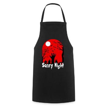 Scary Night Halloween - Zombie Hand auf Friedhof - Tablier de cuisine - noir - Devant - AI Model Male 185 dark (185cm)