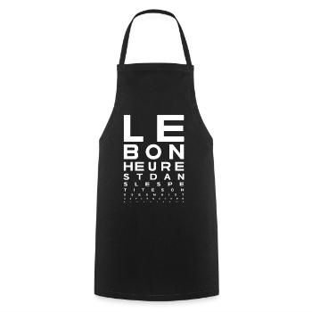Le bonheur est dans les petites choses   - Tablier de cuisine - noir - Devant - AI Model Male 185 dark (185cm)