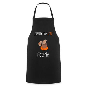 J'peux pas j'ai Poterie - Tablier de cuisine - noir - Devant - AI Model Male 185 dark (185cm)
