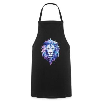 Lion, Lion's Head, Animal, Geometric, Colorful, Art, Motif - Cooking Apron - black - Front - AI Model Male 185 dark (185cm)