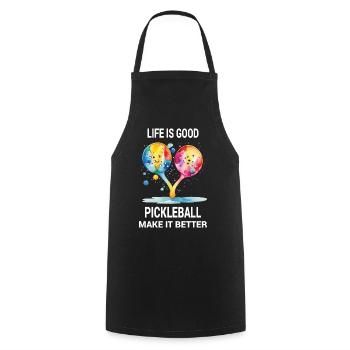 Pickleball is My Therapy - Cooking Apron - black - Front - AI Model Male 185 dark (185cm)