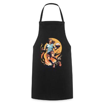 Handballerin Ikonischer Style & Streetwear - Kochschürze - Schwarz - Vorne - AI Model Male 185 dark (185cm)
