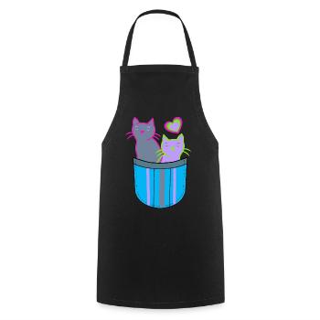 Retro Cats Bag Cats Kids 80's - Cooking Apron - black - Front - AI Model Male 185 dark (185cm)