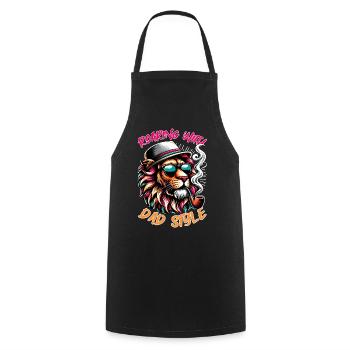 Roaring with dad style and chill vibes - Cooking Apron - black - Front - AI Model Male 185 dark (185cm)
