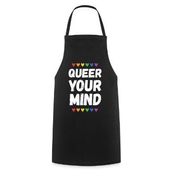 LGBTQ Pride Month - Queer Your Mind - Cooking Apron - black - Front - AI Model Male 185 dark (185cm)