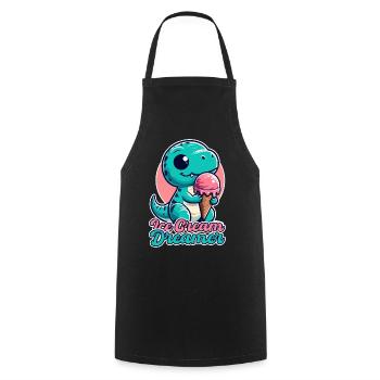 Ice Cream Dreamer Cute T-Rex with Ice Cream Gift - Cooking Apron - black - Front - AI Model Male 185 dark (185cm)