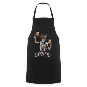Servus Skull Bier Trachtenshirt Biertrinker - Kochschürze - Schwarz - Vorne - AI Model Male 185 dark (185cm)